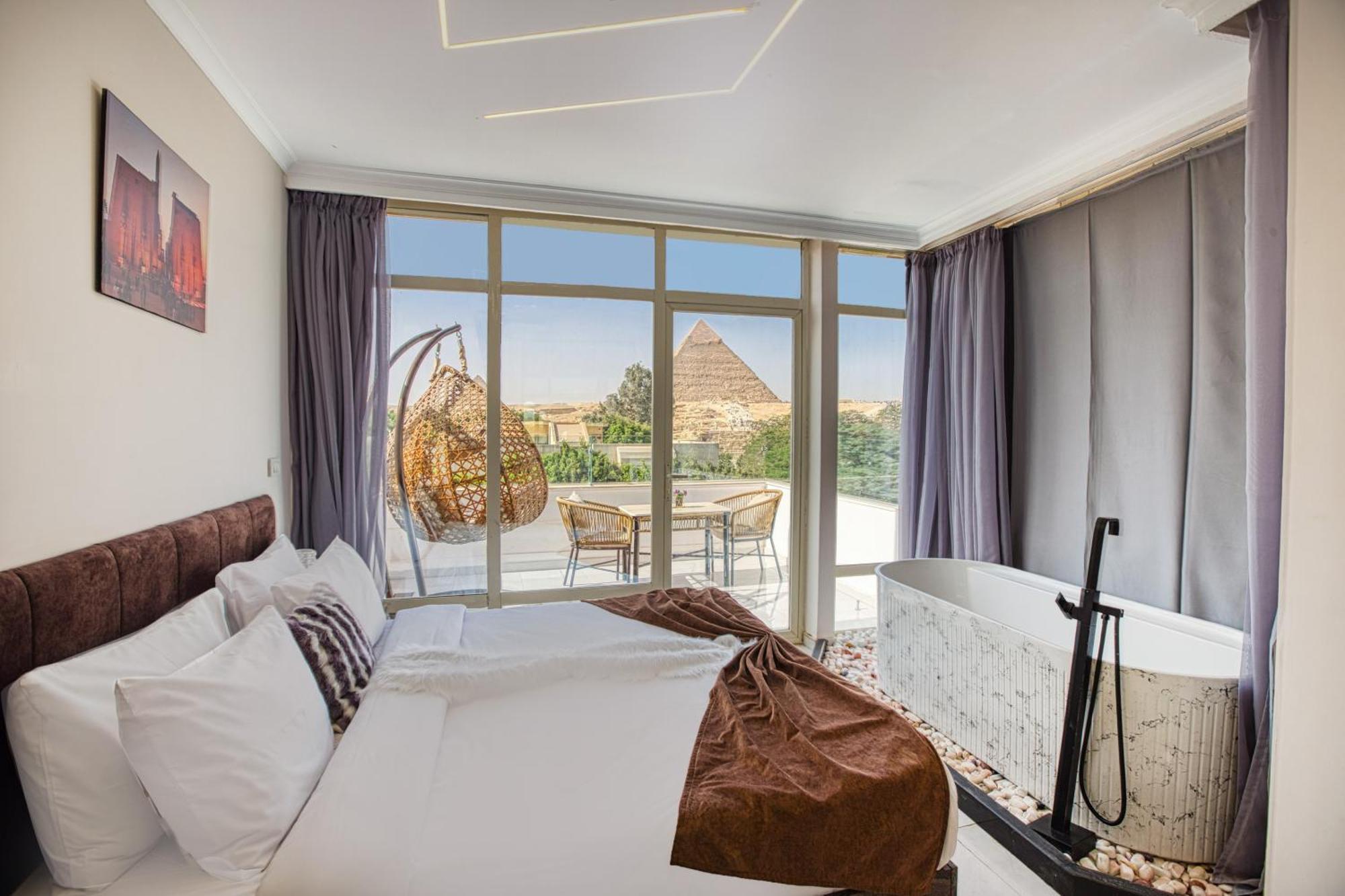 Tree Lounge Pyramids View Inn , Sphinx Giza Kafret el-Gabal エクステリア 写真